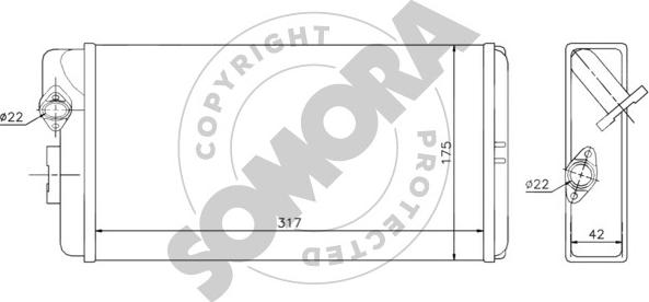 Somora 179950A - Теплообмінник, опалення салону avtolavka.club