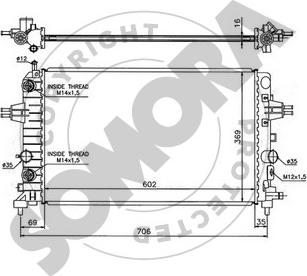 Somora 211840D - Радіатор, охолодження двигуна avtolavka.club