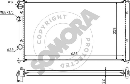 Somora 280244B - Радіатор, охолодження двигуна avtolavka.club