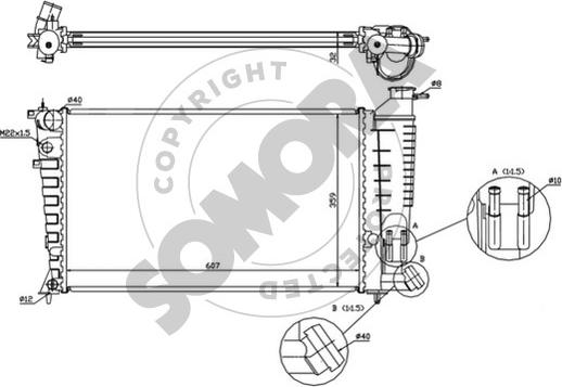 Somora 220540D - Радіатор, охолодження двигуна avtolavka.club