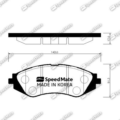 SpeedMate SM-BPG009 - Гальмівні колодки, дискові гальма avtolavka.club