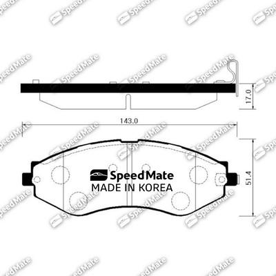 SpeedMate SM-BPG014 - Гальмівні колодки, дискові гальма avtolavka.club