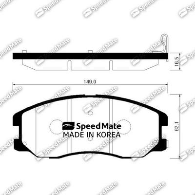 SpeedMate SM-BPG017 - Гальмівні колодки, дискові гальма avtolavka.club