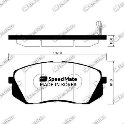 SpeedMate SM-BPH037 - Гальмівні колодки, дискові гальма avtolavka.club