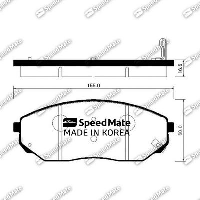 SpeedMate SM-BPK022 - Гальмівні колодки, дискові гальма avtolavka.club