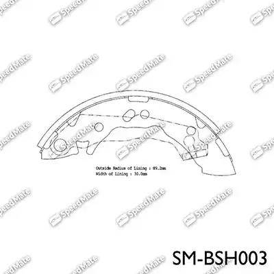 SpeedMate SM-BSH003 - Комплект гальм, барабанний механізм avtolavka.club