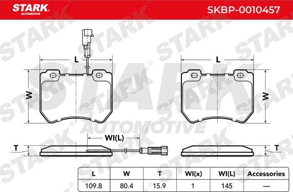 Stark SKBP-0010457 - Гальмівні колодки, дискові гальма avtolavka.club