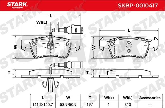 Stark SKBP-0010417 - Гальмівні колодки, дискові гальма avtolavka.club