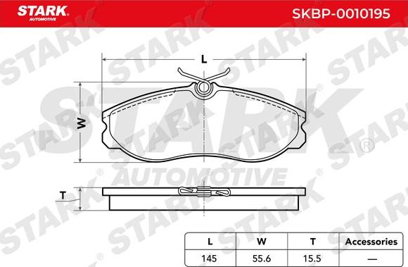 Stark SKBP-0010195 - Гальмівні колодки, дискові гальма avtolavka.club