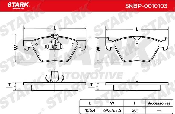 Stark SKBP-0010103 - Гальмівні колодки, дискові гальма avtolavka.club