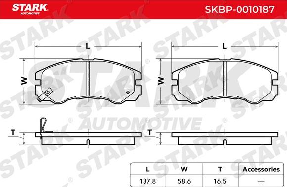 Stark SKBP-0010187 - Гальмівні колодки, дискові гальма avtolavka.club