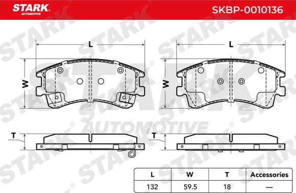 Stark SKBP-0010136 - Гальмівні колодки, дискові гальма avtolavka.club