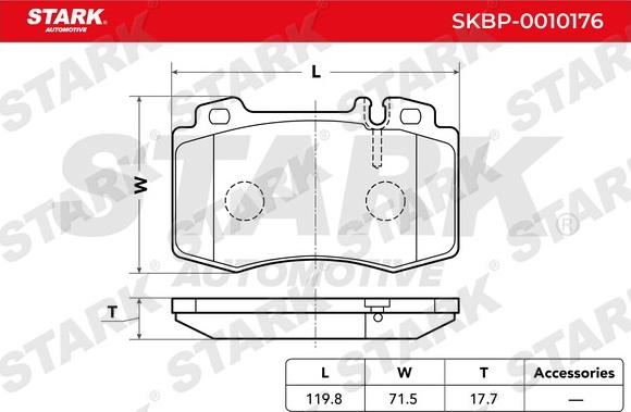 Stark SKBP-0010176 - Гальмівні колодки, дискові гальма avtolavka.club