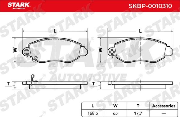 Stark SKBP-0010310 - Гальмівні колодки, дискові гальма avtolavka.club