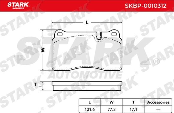 Stark SKBP-0010312 - Гальмівні колодки, дискові гальма avtolavka.club