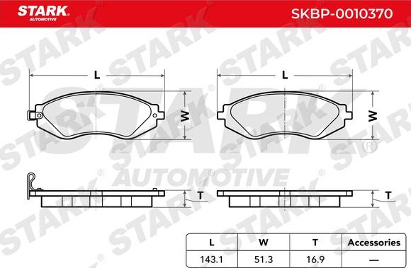 Stark SKBP-0010370 - Гальмівні колодки, дискові гальма avtolavka.club