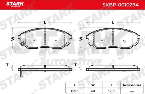 Stark SKBP-0010294 - Гальмівні колодки, дискові гальма avtolavka.club