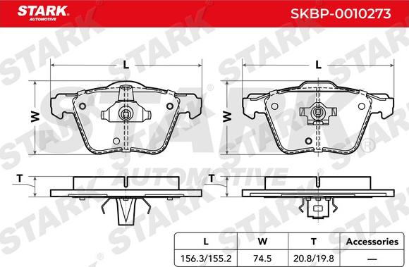 Stark SKBP-0010273 - Гальмівні колодки, дискові гальма avtolavka.club