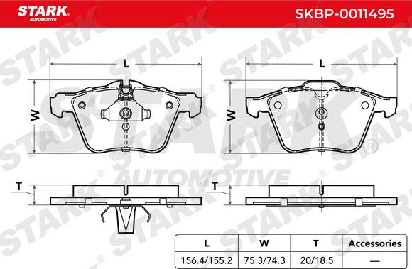 Stark SKBP-0011495 - Гальмівні колодки, дискові гальма avtolavka.club