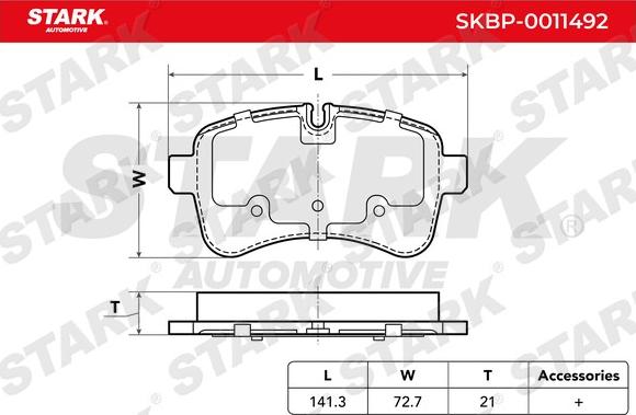 Stark SKBP-0011492 - Гальмівні колодки, дискові гальма avtolavka.club