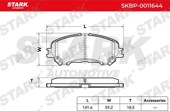 Stark SKBP-0011644 - Гальмівні колодки, дискові гальма avtolavka.club