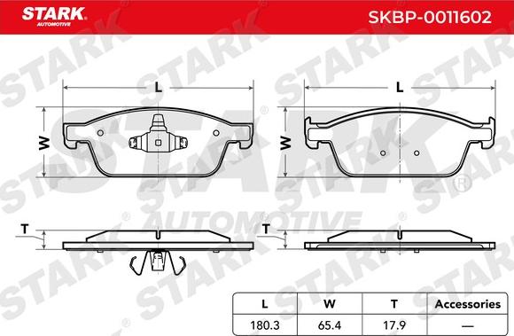 Stark SKBP-0011602 - Гальмівні колодки, дискові гальма avtolavka.club