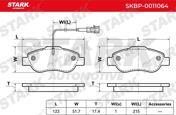 Stark SKBP-0011064 - Гальмівні колодки, дискові гальма avtolavka.club