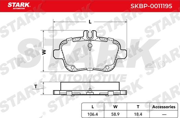 Stark SKBP-0011195 - Гальмівні колодки, дискові гальма avtolavka.club