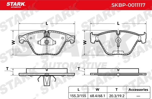 Stark SKBP-0011117 - Гальмівні колодки, дискові гальма avtolavka.club