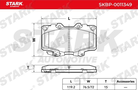 Stark SKBP-0011349 - Гальмівні колодки, дискові гальма avtolavka.club