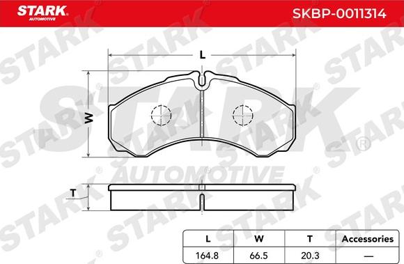 Stark SKBP-0011314 - Гальмівні колодки, дискові гальма avtolavka.club