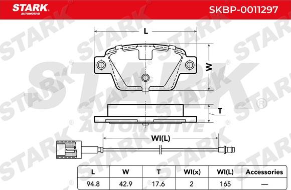 Stark SKBP-0011297 - Гальмівні колодки, дискові гальма avtolavka.club