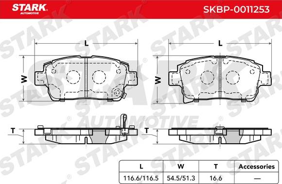 Stark SKBP-0011253 - Гальмівні колодки, дискові гальма avtolavka.club