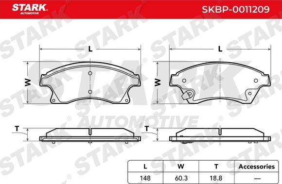 Stark SKBP-0011209 - Гальмівні колодки, дискові гальма avtolavka.club