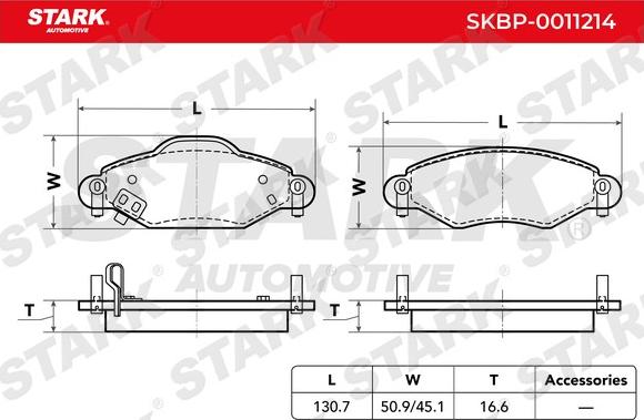 Stark SKBP-0011214 - Гальмівні колодки, дискові гальма avtolavka.club