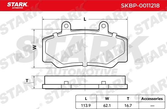 Stark SKBP-0011218 - Гальмівні колодки, дискові гальма avtolavka.club