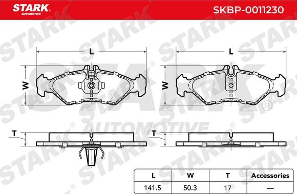 Stark SKBP-0011230 - Гальмівні колодки, дискові гальма avtolavka.club