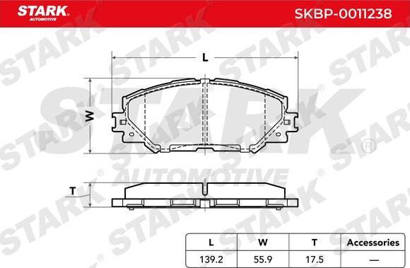 Stark SKBP-0011238 - Гальмівні колодки, дискові гальма avtolavka.club