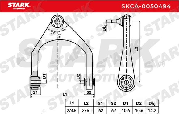 Stark SKCA-0050494 - Важіль незалежної підвіски колеса avtolavka.club