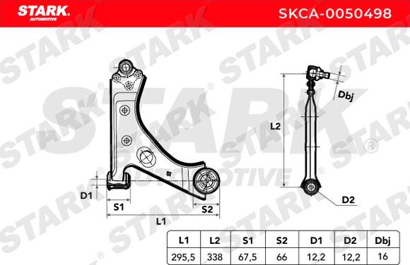 Stark SKCA-0050498 - Важіль незалежної підвіски колеса avtolavka.club