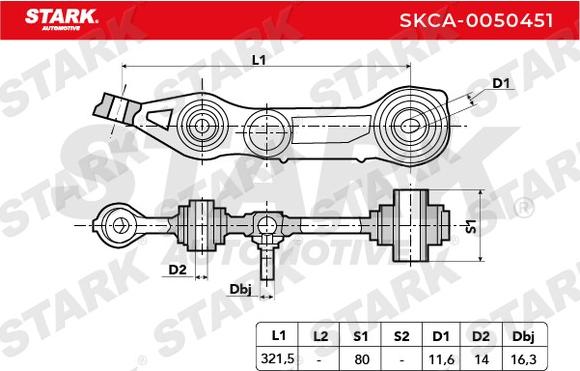 Stark SKCA-0050451 - Важіль незалежної підвіски колеса avtolavka.club