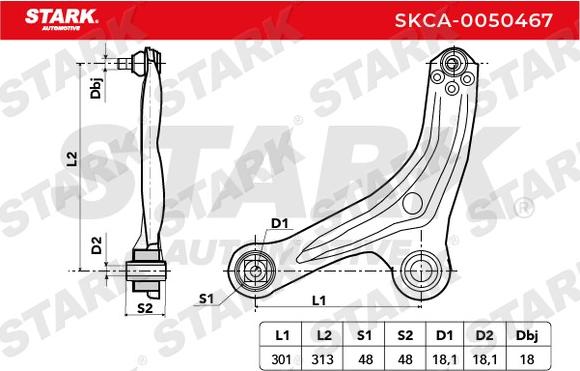 Stark SKCA-0050467 - Важіль незалежної підвіски колеса avtolavka.club