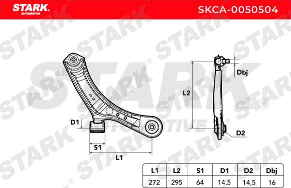 Stark SKCA-0050504 - Важіль незалежної підвіски колеса avtolavka.club