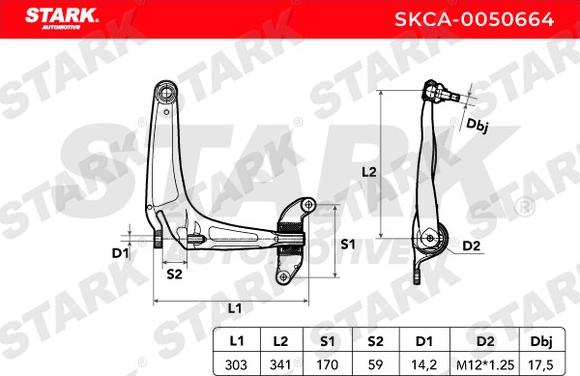 Stark SKCA-0050664 - Важіль незалежної підвіски колеса avtolavka.club