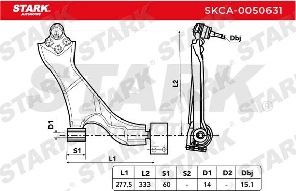 Stark SKCA-0050631 - Важіль незалежної підвіски колеса avtolavka.club