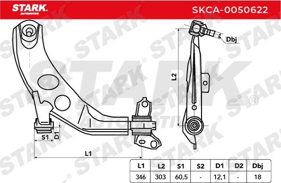 Stark SKCA-0050622 - Важіль незалежної підвіски колеса avtolavka.club