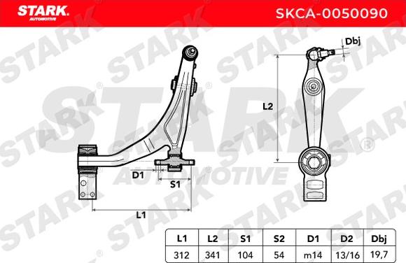 Stark SKCA-0050090 - Важіль незалежної підвіски колеса avtolavka.club