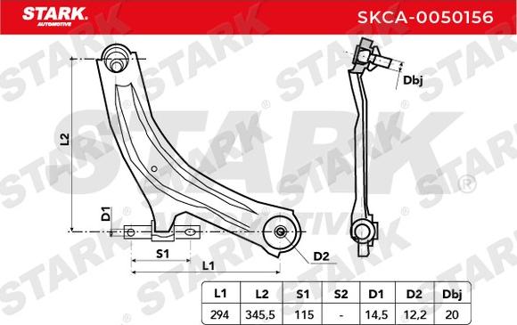 Stark SKCA-0050156 - Важіль незалежної підвіски колеса avtolavka.club