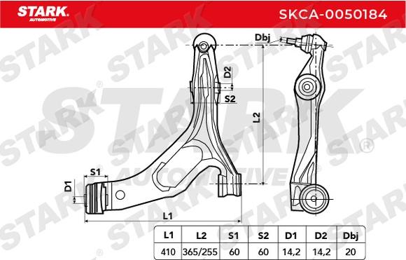 Stark SKCA-0050184 - Важіль незалежної підвіски колеса avtolavka.club