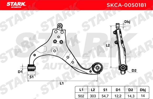 Stark SKCA-0050181 - Важіль незалежної підвіски колеса avtolavka.club